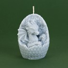 Свеча интерьерная фигурная «Дракон в яйце», серая, без аромата - фото 11045515
