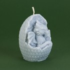 Свеча интерьерная фигурная «Дракон в яйце», серая, без аромата - Фото 4