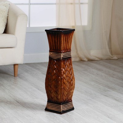 Ваза напольная «Лирика», 15×60 см, d=13 см, керамика, коричневая