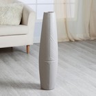 Ваза напольная «Силестайн», узор, d вн. 8 см, 11×74 см, керамика, серая - Фото 2