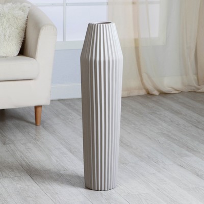 Ваза напольная «Тамсен», 13×75 см, d=8 см, керамика, серая