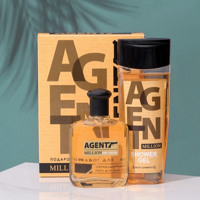 Подарочный набор для мужчин Agent Million: гель для душа, 250 мл+ парфюмерная вода, 100 мл (по мотивам 1 Million (P.Rabanne)