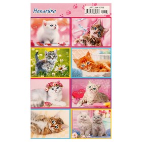 Декоративные наклейки "Кошки - 2" глиттер, 16х9,7 см
