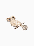 Брошь «Сова», белая в золоте - Фото 4