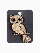 Брошь «Сова», белая в золоте - Фото 5