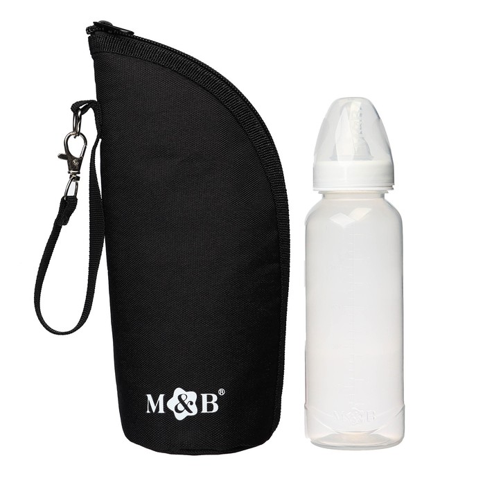Термосумка для бутылочки M&B на молнии, чёрная - Фото 1
