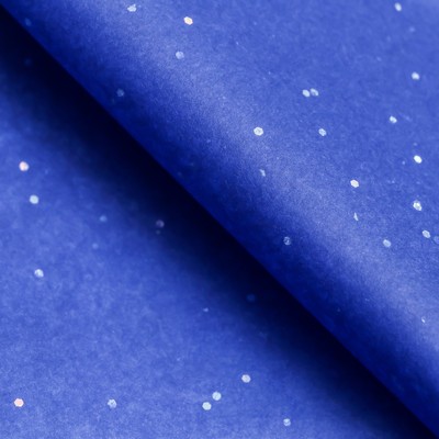 Бумага упаковочная тишью, "Конфетти", синяя, 50 х 66 см