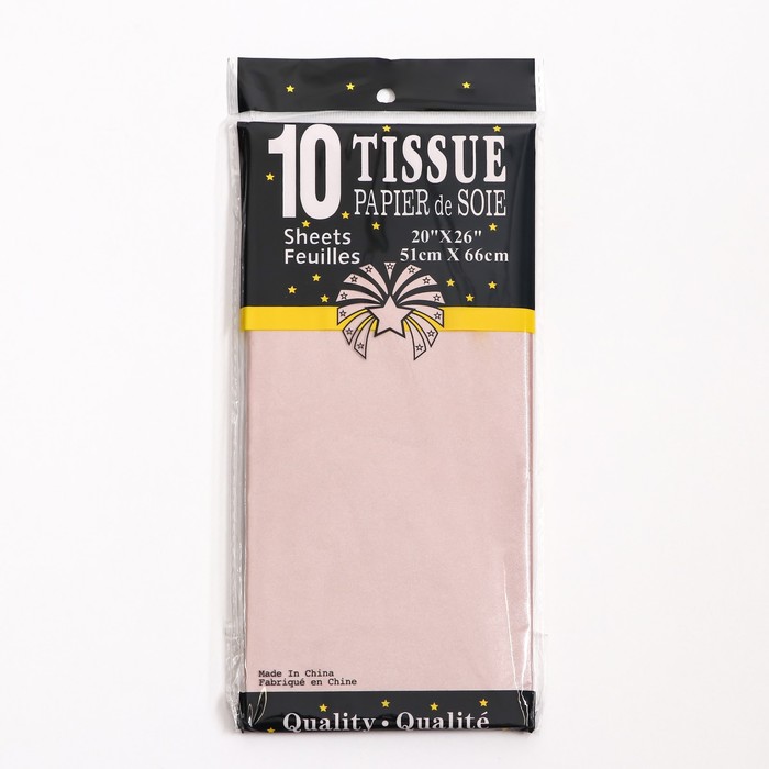 Бумага упаковочная тишью, «Жемчужная», тёмная пудра, 50×70 см