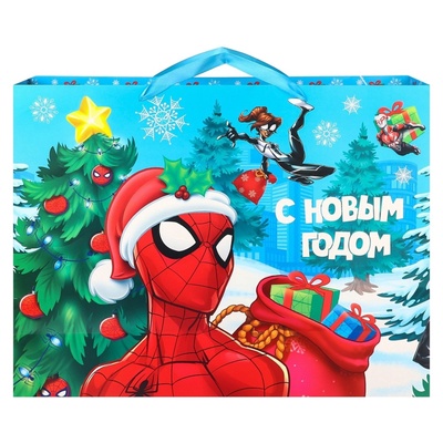 Пакет ламинат горизонтальный «С Новым годом!», 61×46×20 см, «Супергерой»