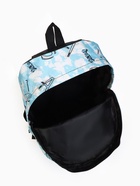 Рюкзак школьный на молнии, с карманами, с принтом, размер 30×13×42 см, голубой - Фото 8