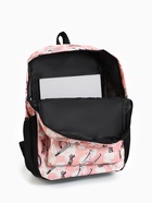 Рюкзак школьный на молнии, с карманами, с рисунками, размер 30×13×42 см, серый/розовый - Фото 10