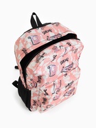 Рюкзак школьный на молнии, с карманами, с рисунками, размер 30×13×42 см, серый/розовый - Фото 4