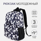 Рюкзак школьный из текстиля на молнии, 3 кармана, цвет чёрный - фото 321703736