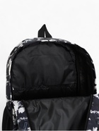 Рюкзак школьный на молнии, с карманами, с принтом, размер 30×13×42 см, чёрный/белый - Фото 11