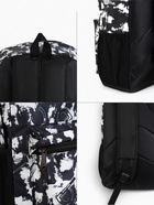 Рюкзак школьный на молнии, с карманами, с принтом, размер 30×13×42 см, чёрный/белый - Фото 6