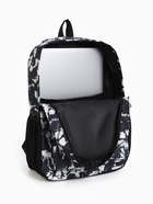 Рюкзак школьный на молнии, с карманами, с принтом, размер 30×13×42 см, чёрный/белый - Фото 7