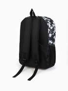 Рюкзак школьный на молнии, с карманами, с принтом, размер 30×13×42 см, чёрный/белый - Фото 9