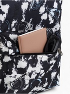 Рюкзак школьный на молнии, с карманами, с принтом, размер 30×13×42 см, чёрный/белый - Фото 12