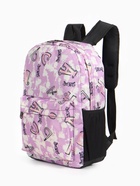 Рюкзак школьный на молнии, с карманами, с принтом, размер 30×13×42 см, фиолетовый - Фото 4