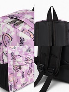 Рюкзак школьный на молнии, с карманами, с принтом, размер 30×13×42 см, фиолетовый - Фото 5