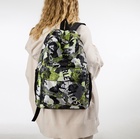 Рюкзак школьный на молнии, с карманами, с принтом, размер 30×13×42 см, жёлтый/серый - Фото 8