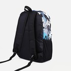 Рюкзак молодёжный из текстиля, 3 кармана, цвет голубой/серый - фото 7386592