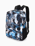 Рюкзак школьный на молнии, с карманами, с принтом, размер 30×13×42 см, голубой/серый - Фото 8