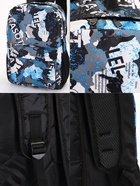 Рюкзак школьный на молнии, с карманами, с принтом, размер 30×13×42 см, голубой/серый - Фото 6