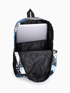 Рюкзак школьный на молнии, с карманами, с принтом, размер 30×13×42 см, голубой/серый - Фото 3