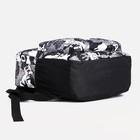 Рюкзак молодёжный из текстиля, 3 кармана, цвет чёрный/серый - фото 7380300