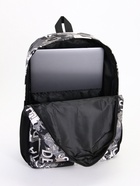 Рюкзак школьный на молнии, с принтом, размер 30×13×42 см, чёрный - Фото 3