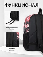 Рюкзак школьный на молнии, с карманами, с принтом, размер 30×13×42 см, красный/серый - Фото 2