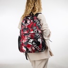 Рюкзак школьный на молнии, с карманами, с принтом, размер 30×13×42 см, красный/серый - Фото 6