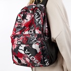 Рюкзак школьный на молнии, с карманами, с принтом, размер 30×13×42 см, красный/серый - Фото 7