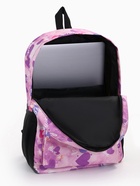 Рюкзак школьный на молнии, с карманами, с рисунком, размер 30×13×42 см, сиреневый/фиолетовый - Фото 5