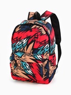 Рюкзак школьный на молнии, с карманами, с принтом, размер 30×13×42 см, красный - Фото 5