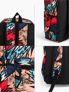 Рюкзак школьный на молнии, с карманами, с принтом, размер 30×13×42 см, красный - Фото 6