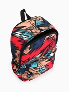 Рюкзак школьный на молнии, с карманами, с принтом, размер 30×13×42 см, красный - Фото 4