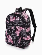 Рюкзак молодёжный на молнии, с карманами, размер 30×13×42 см, чёрный/розовый - Фото 9