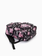 Рюкзак молодёжный на молнии, с карманами, размер 30×13×42 см, чёрный/розовый - Фото 7