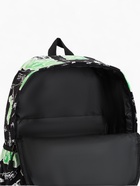 Рюкзак молодёжный на молнии, с карманами, размер 30×13×42 см, чёрный/зелёный - Фото 11