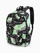 Рюкзак молодёжный на молнии, с карманами, размер 30×13×42 см, чёрный/зелёный - Фото 6