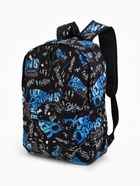 Рюкзак молодёжный на молнии, с карманами, размер 30×13×42 см, чёрный/синий - Фото 5