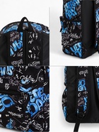 Рюкзак молодёжный на молнии, с карманами, размер 30×13×42 см, чёрный/синий - Фото 7