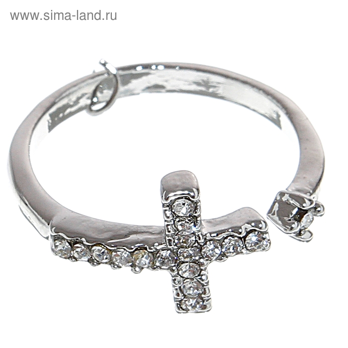 Кольцо "Крестик", цвет серебро, размер МИКС - Фото 1