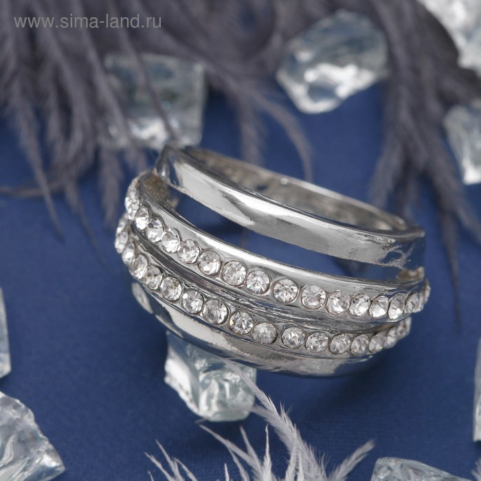 Кольцо "Идиллия", цвет белый в серебре, размер 17,18,19 МИКС - Фото 1