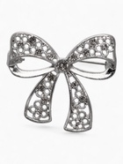 Брошь «Бант», цвет белый в серебре - Фото 1
