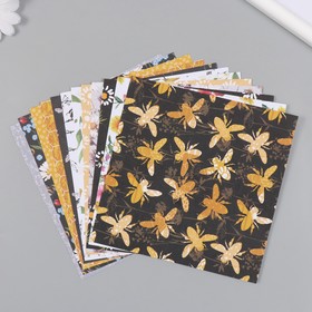 Набор бумаги для скрапбукинга 12 листов 12 дизайнов "Медовые цветы" 160 гр 15,2х15,2 см