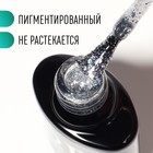 Гель лак для ногтей, с блёстками, трехфазный, 8 мл, LED/UV, прозрачный, серебристый (01) - Фото 2