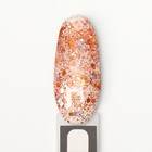 Гель лак для ногтей, «GLITTER FLASH», 3-х фазный, 8мл, LED/UV, цвет прозрачный/терракотовый(06) - Фото 9